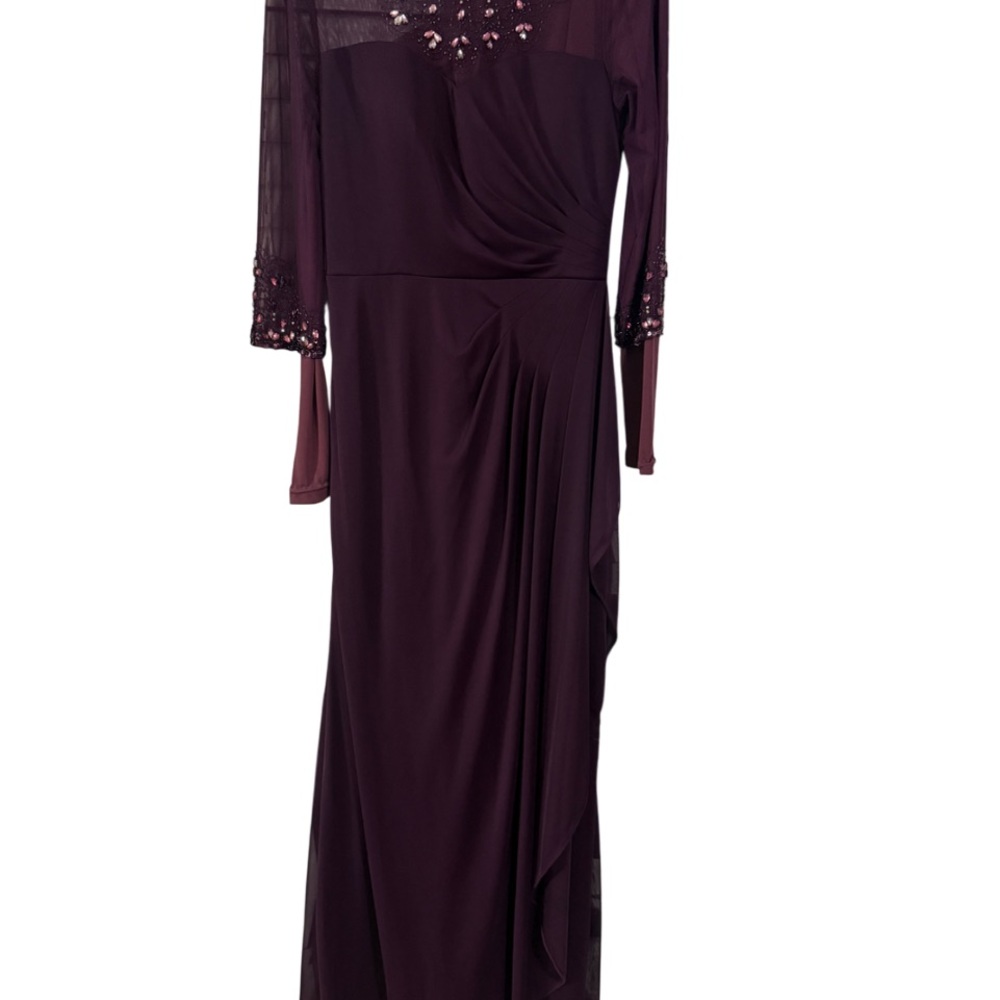 Elegant Modest Purple Evening Gown With Body Included